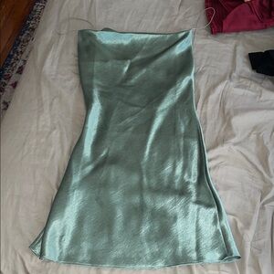 Elegant Teal Satin Dress